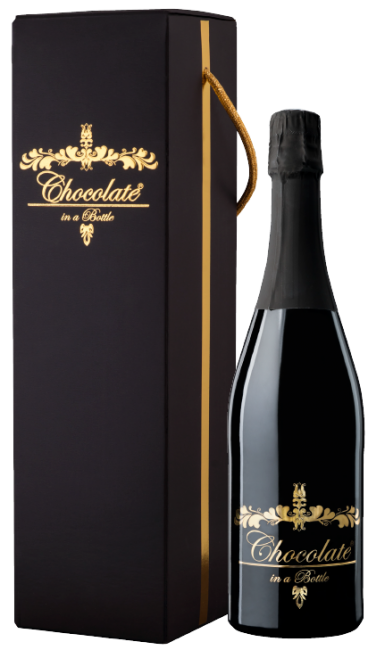 Chocolate Champagne - La Galerie du Chocolat in its case
