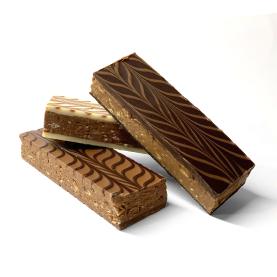 set of 3 Mille Bites - praline sheet with dark chocolate flaked almonds - la galerie du chocolat